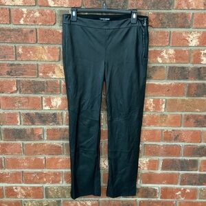 David Lerner Black Faux Leather Straight Leg Pant